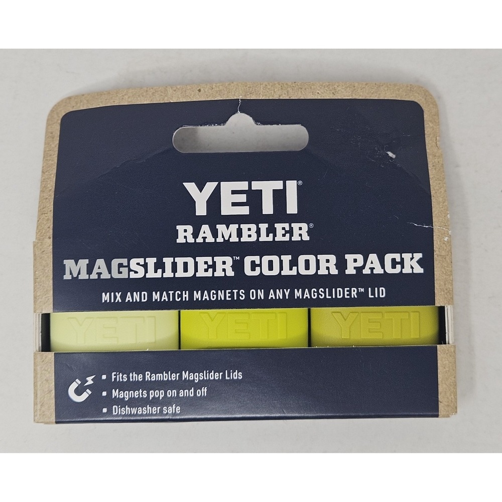 YETI Rambler Magslider 3-Color Pack Magnets, Firefly Yellow, NEW w/BLEM PKG